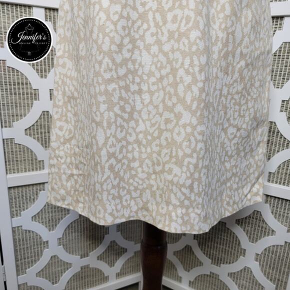 Banana Republic Women's Neutral Animal Print V Neck Sleeveless Dress Size 4 - Picture 6 of 13